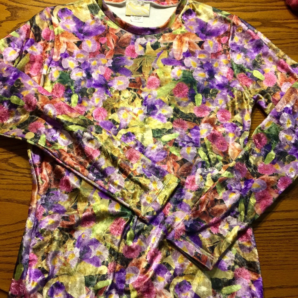 Vintage velvet floral print top